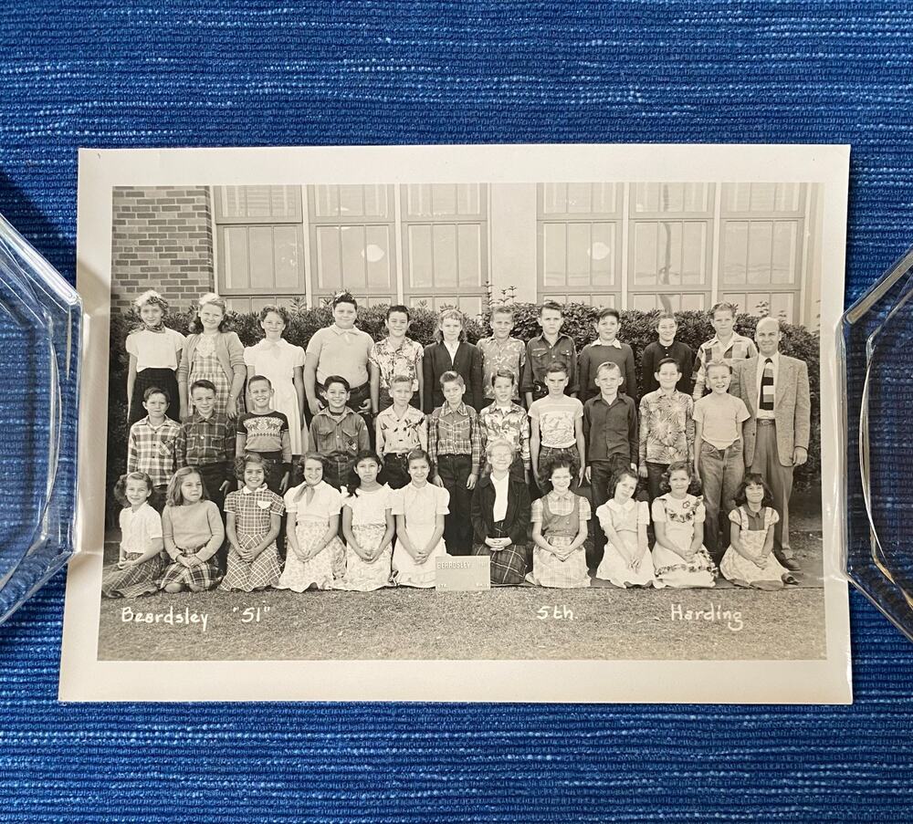 VTG 1951 Beardsley Bakersfield California School Class Photo Harding 5th Grade
